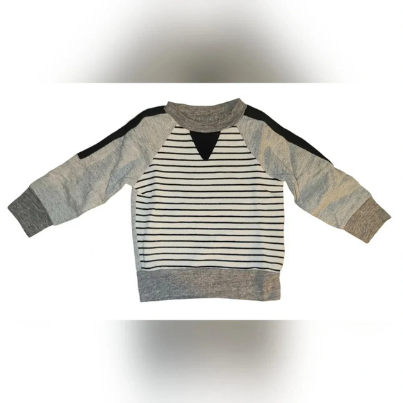 NWT Miki Miette Gray Striped Sweater Size 9 months - Picture 1 of 6